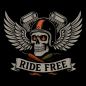 Preview: CGN Bikeware Biker Shirt Unisex Schwarz Wings mit Skull